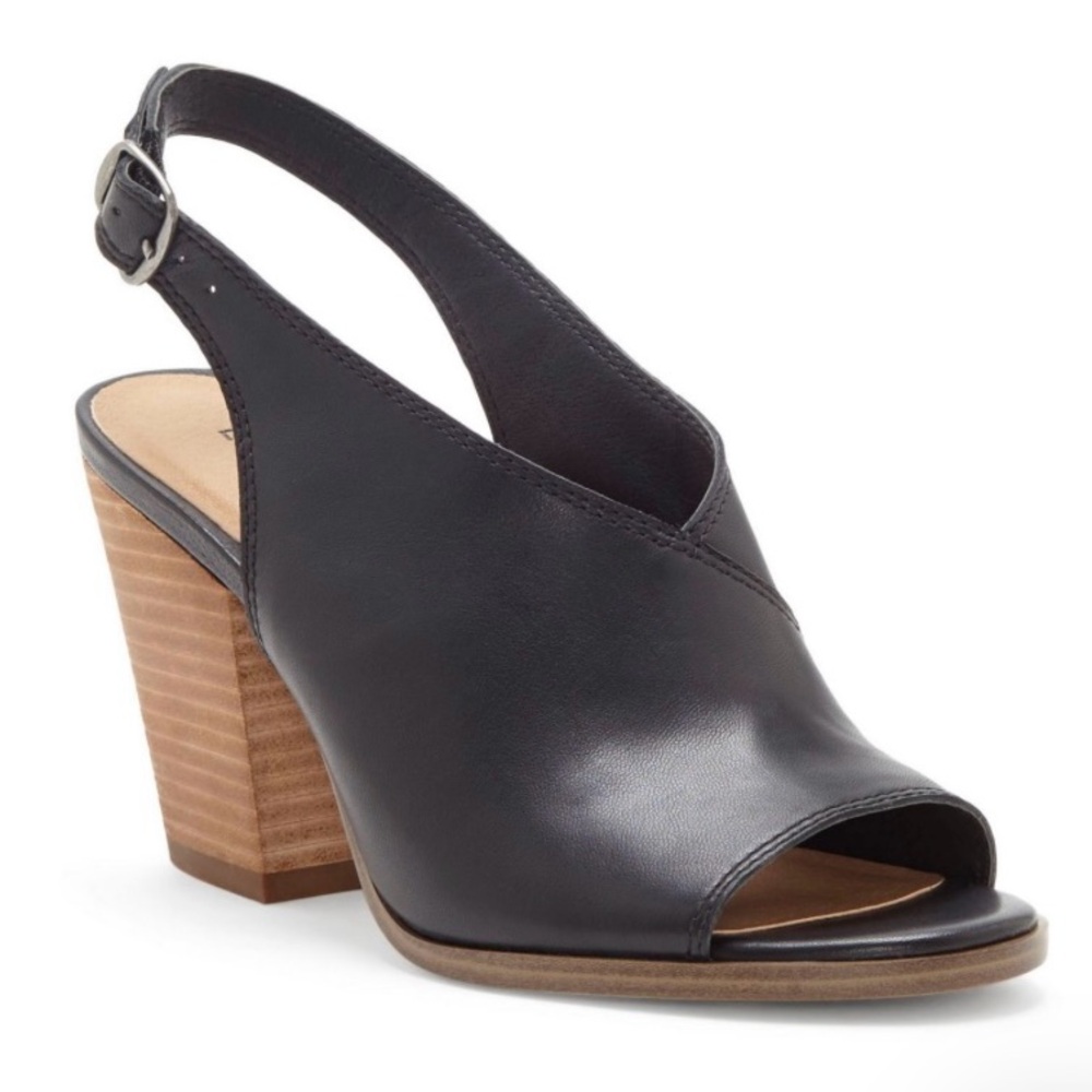 Lucky Brand Ovrandie black leather slingback heel